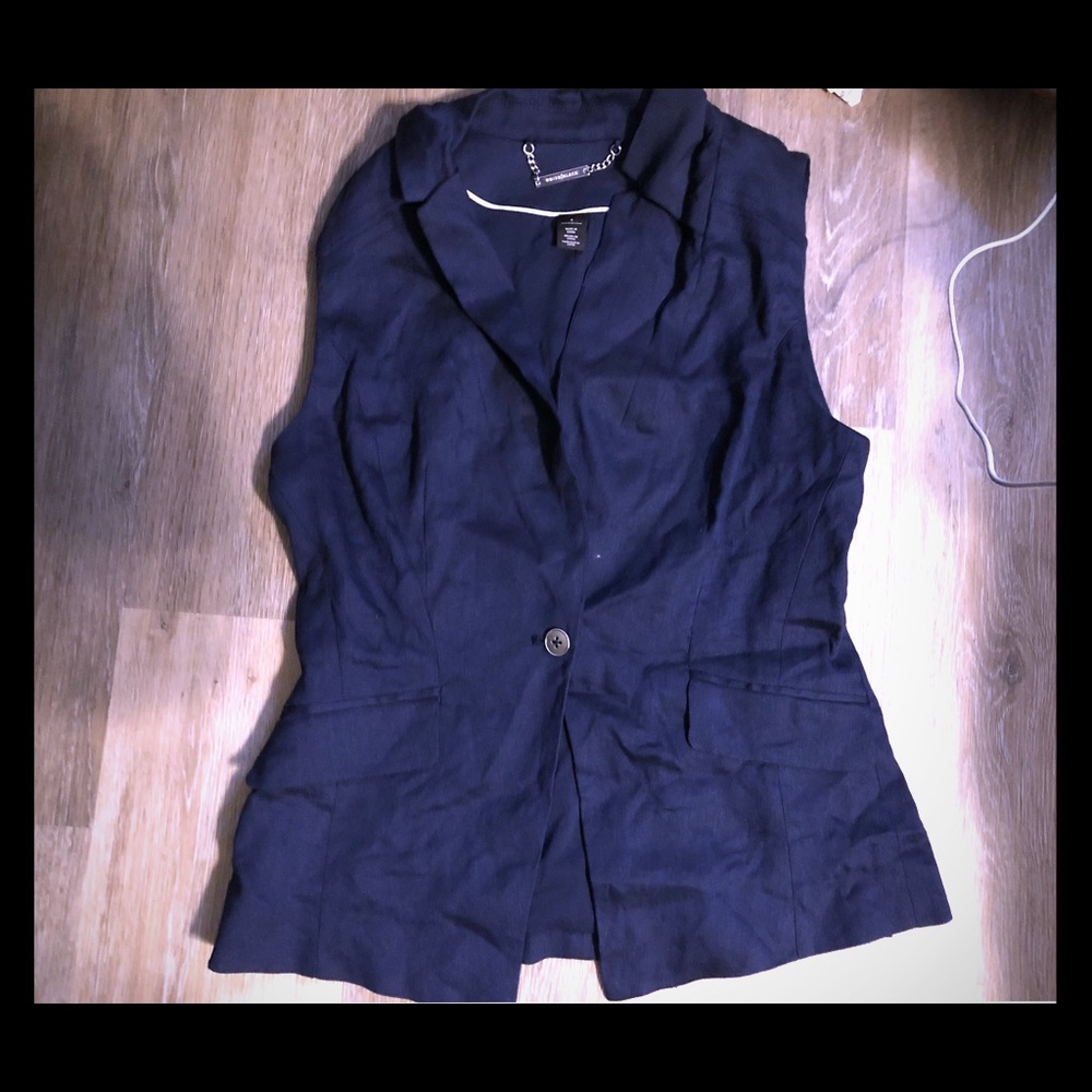 White House black market navy blue vest